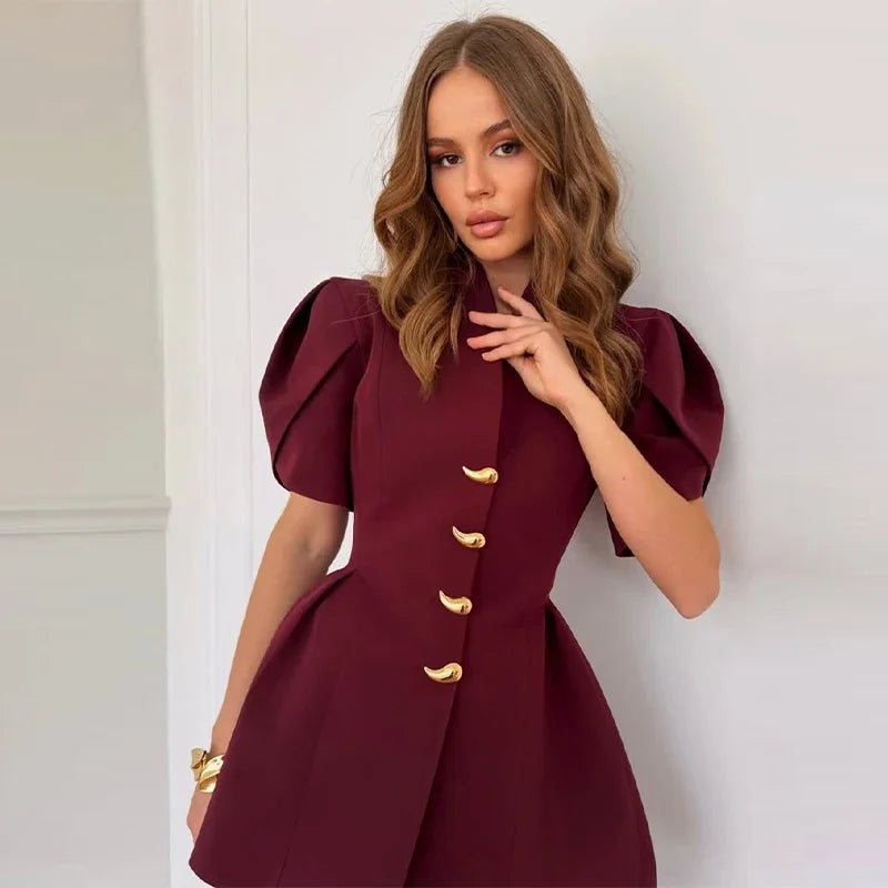 Ensemble 2 Pièces Femme – Top Boutonné & Pantalon Évasé