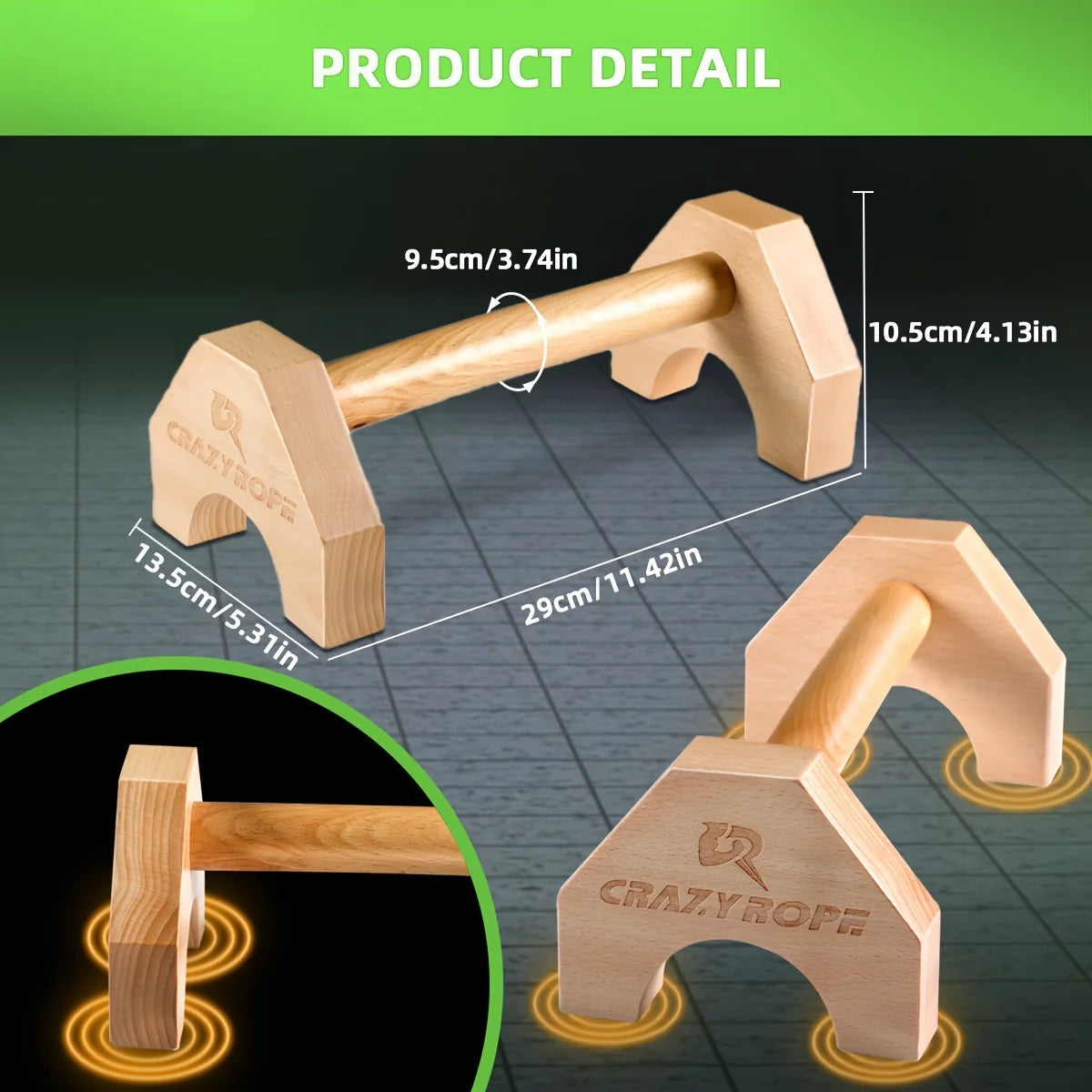 Barres de Pompes en Bois – Support Push-Up Gym & Musculation